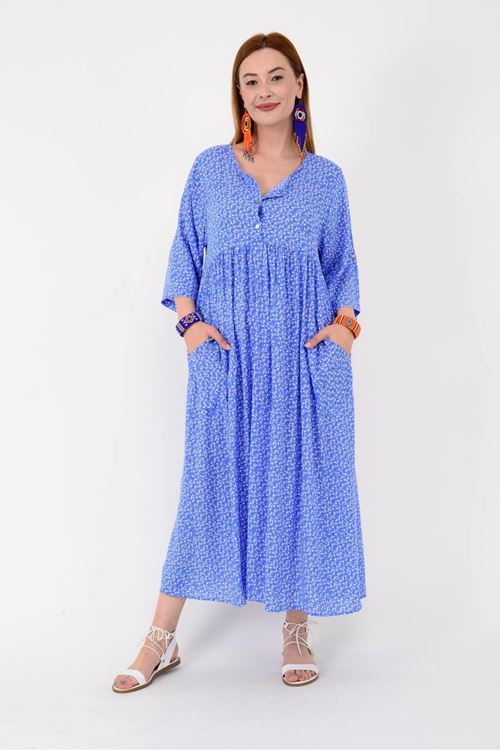 ÇITIR ÇİÇEK DESEN ELBİSE