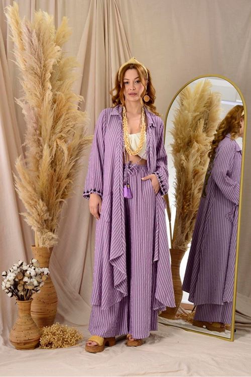 ARKASI ZEYTİN DALI İŞLEMELİ 2'Lİ TAKIM