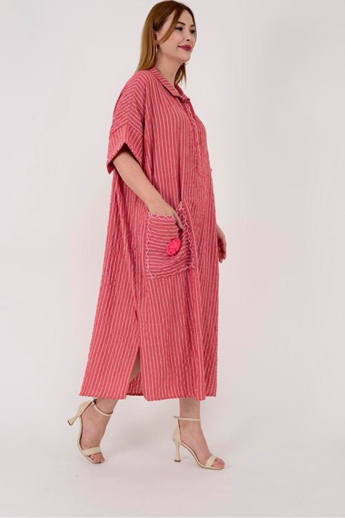 BLUNT ÇİFT YIRTMAÇ OVERSİZE ELBİSE