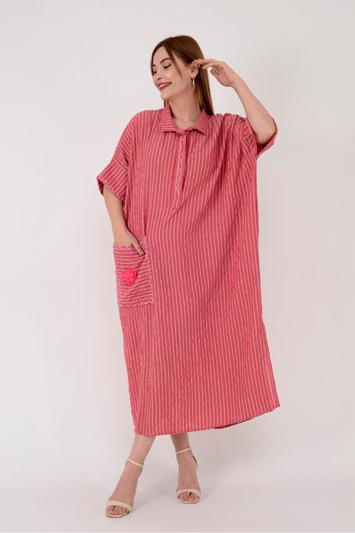 BLUNT ÇİFT YIRTMAÇ OVERSİZE ELBİSE