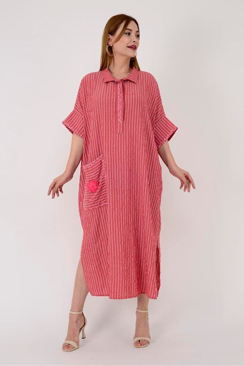 BLUNT ÇİFT YIRTMAÇ OVERSİZE ELBİSE